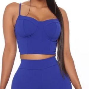 Blue Cropped Bustier